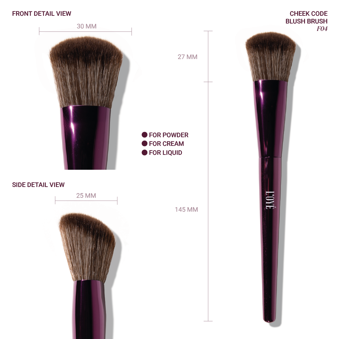 Sculptress geeft je warmte én shape in één kwast. De schuine, sloped vorm volgt moeiteloos de lijnen van je gezicht, zodat je bronzer en contour precies kunt plaatsen en direct zacht kunt uitblenden. De dichte basis geeft controle, terwijl de zachte, lichtgewicht haren alles seamless blenden tot een smooth, airbrushed finish. Geen harde lijnen, wel lifted cheeks, soft shadows en effortless definitie.